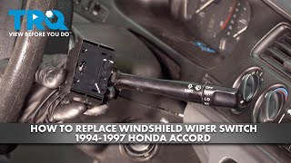 How to Replace Windshield Wiper Switch 1994-1997 Honda Accord 1A Auto
